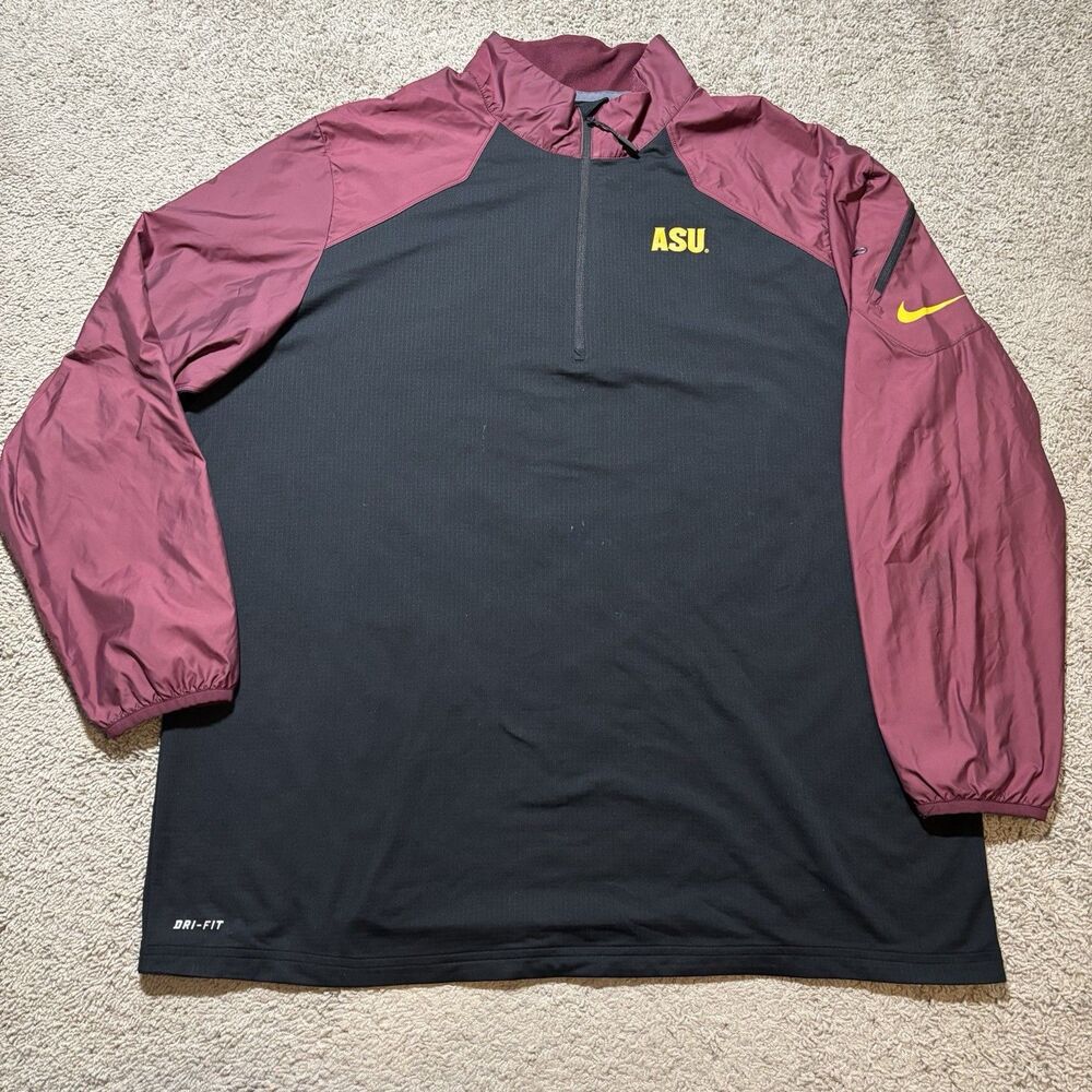 Nike Dri-Fit ASU Arizona State University 1/4 Zip Pullover Jacket Mens 3XL